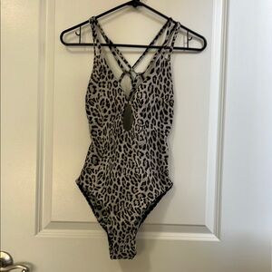 Leopard Print Kids One Piece Swimsuit